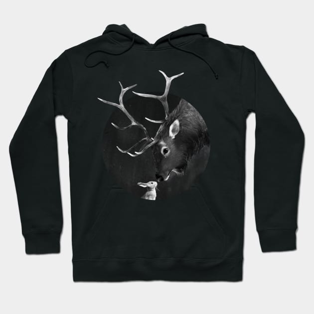 Elk and Rabbit Hoodie by LauraGraves